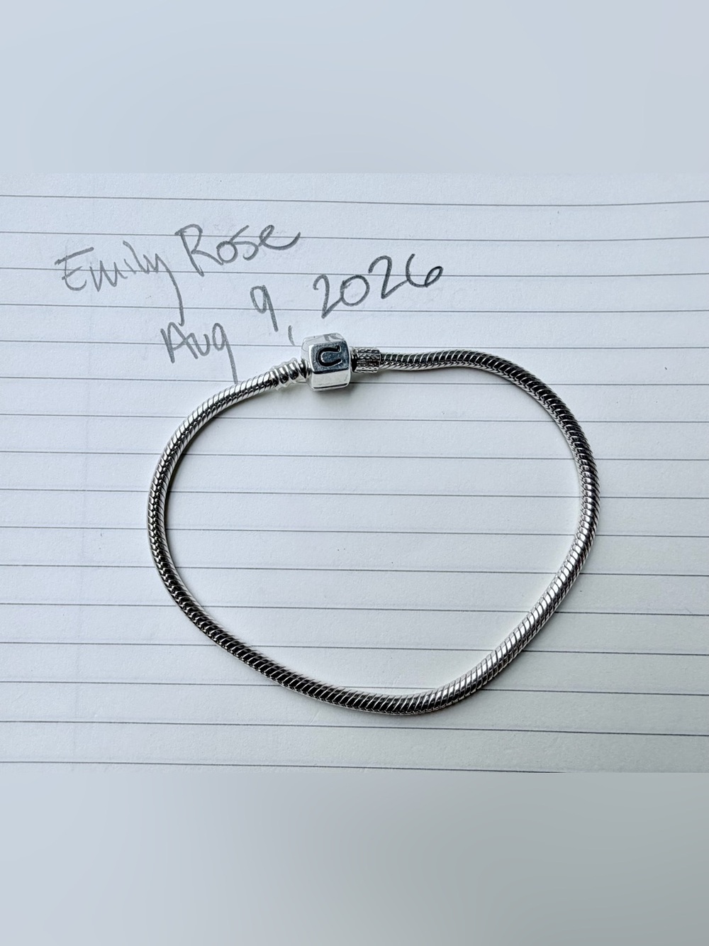 Chamilia Sterling Silver Snake Chain Bracelet with Barrel Clasp (approx 8-8.5”)